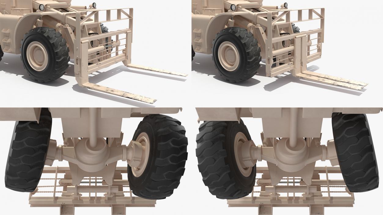 3D Pettibone Rough Terrain Military Forklift Sand Rigged model