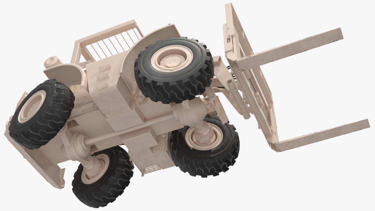 3D Pettibone Rough Terrain Military Forklift Sand Rigged model