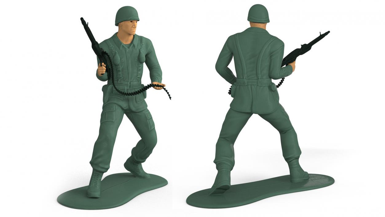 3D Miniature Toy Soldier with Machine Gun model