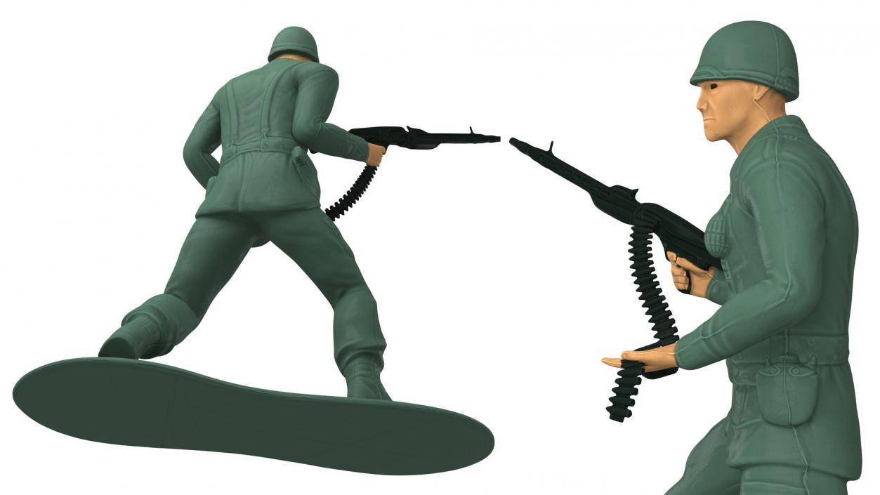 3D Miniature Toy Soldier with Machine Gun model