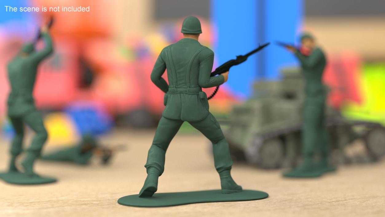 3D Miniature Toy Soldier with Machine Gun model