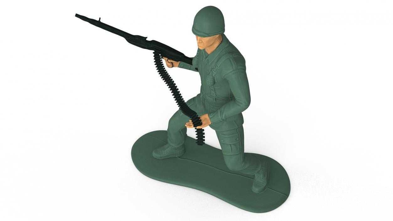 3D Miniature Toy Soldier with Machine Gun model