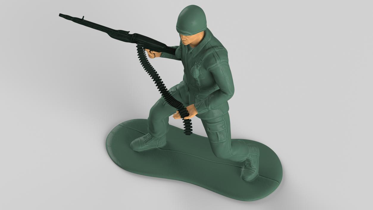 3D Miniature Toy Soldier with Machine Gun model