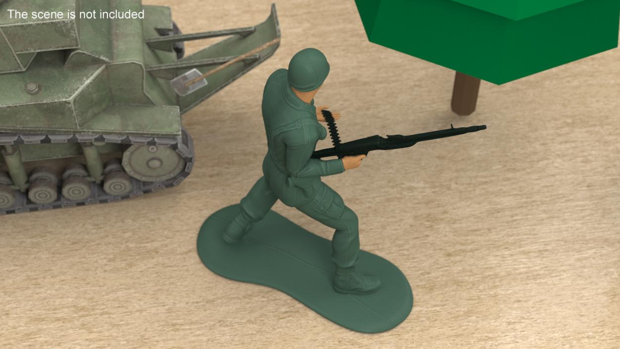 3D Miniature Toy Soldier with Machine Gun model