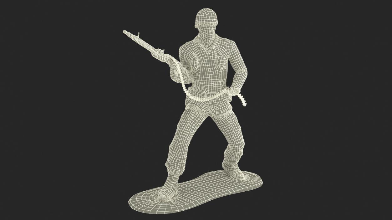 3D Miniature Toy Soldier with Machine Gun model