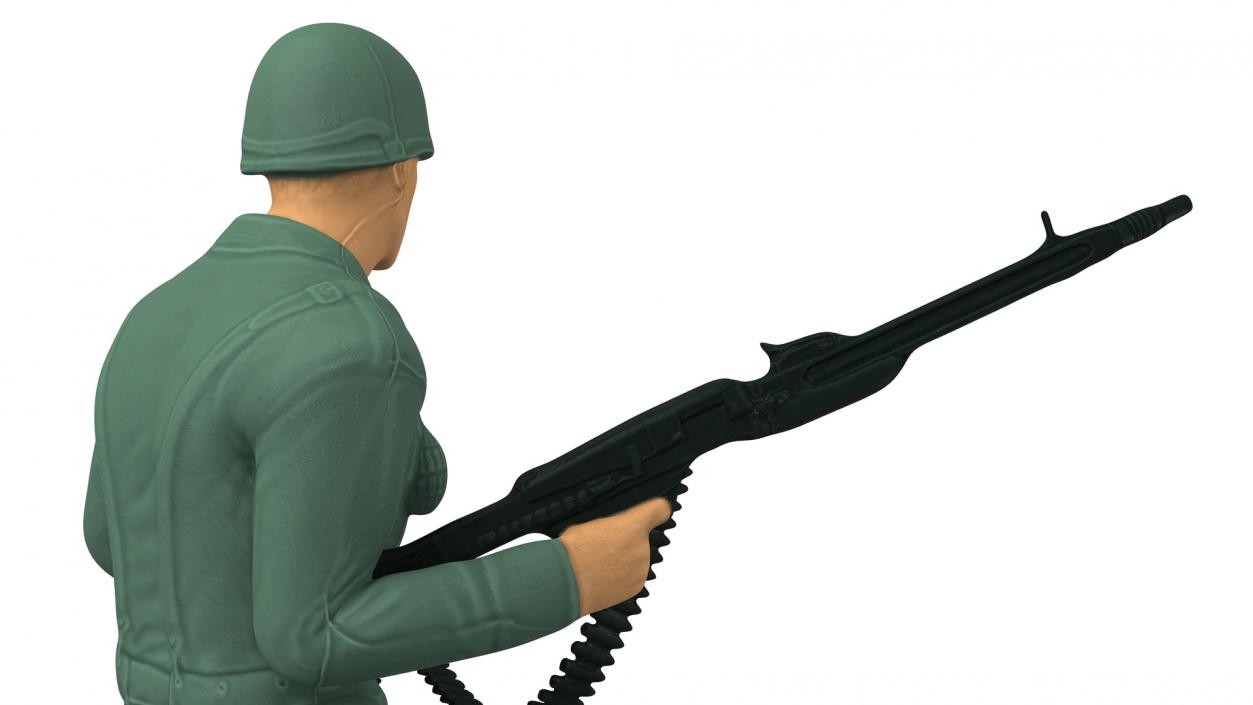 3D Miniature Toy Soldier with Machine Gun model