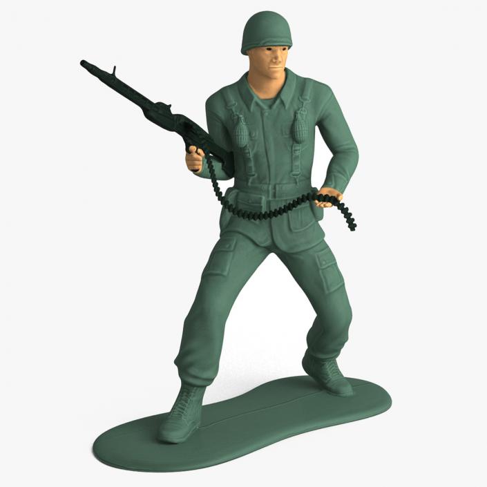 3D Miniature Toy Soldier with Machine Gun model