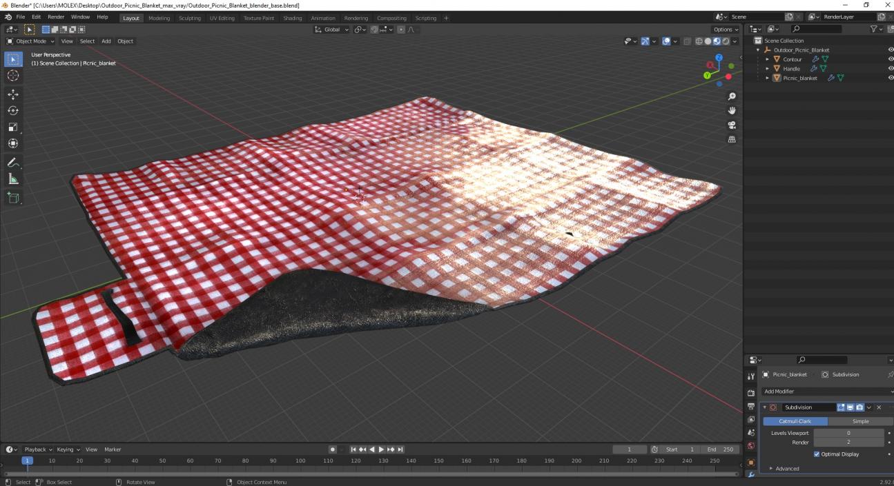 Outdoor Picnic Blanket 3D