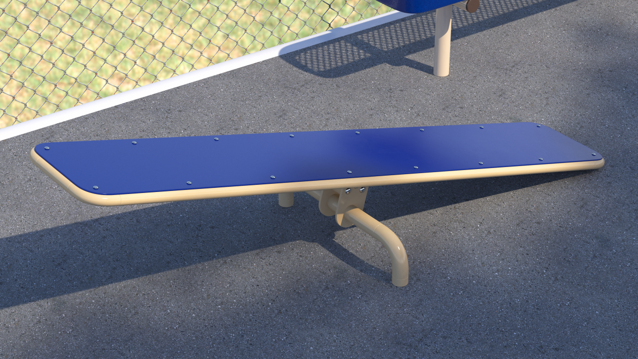 3D Teeter Totter for Dog Park Blue