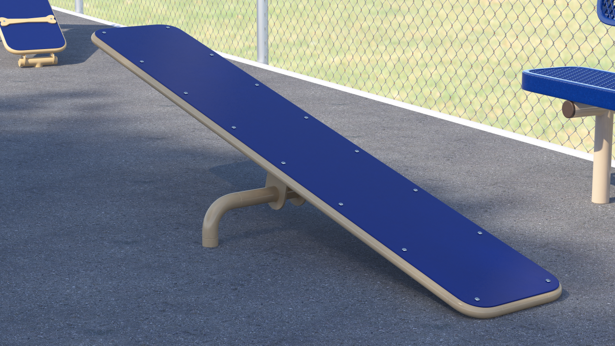 3D Teeter Totter for Dog Park Blue