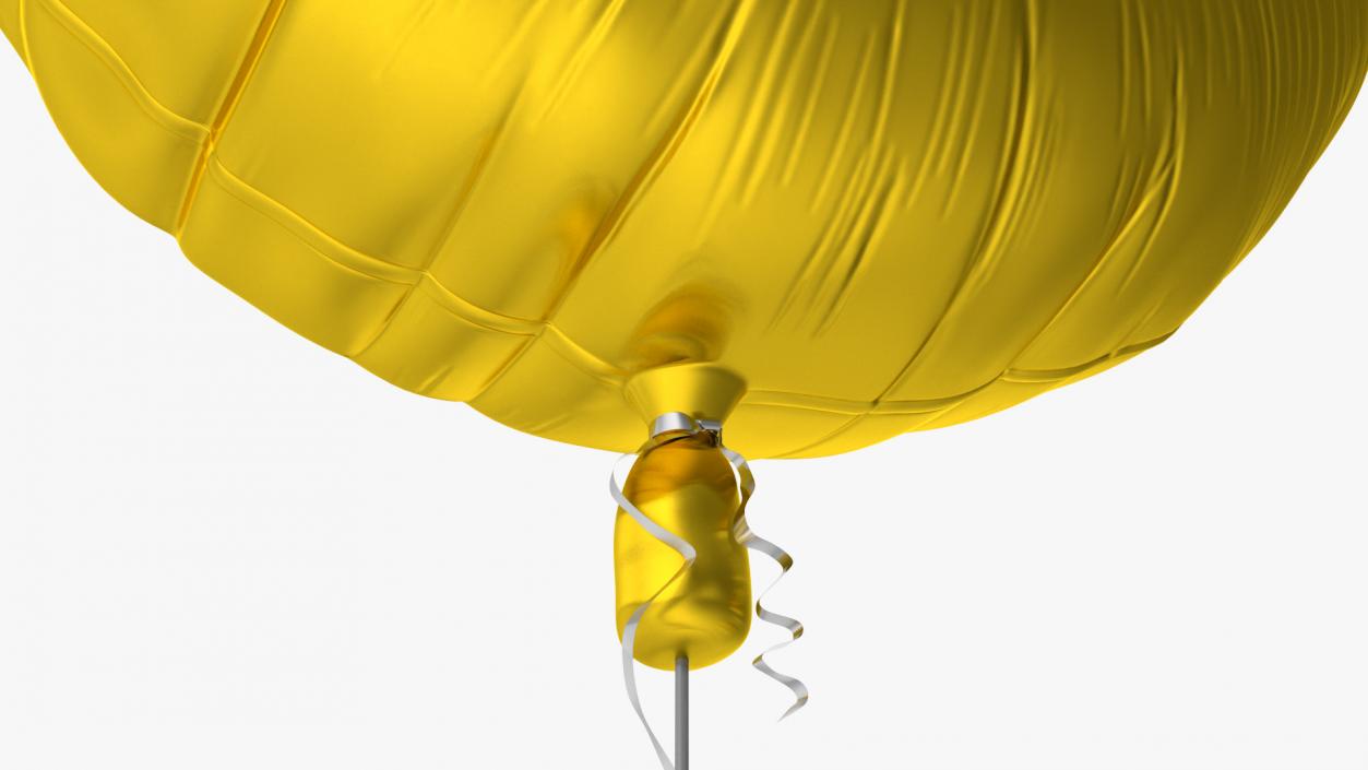 3D Round Foil Balloon Gold model