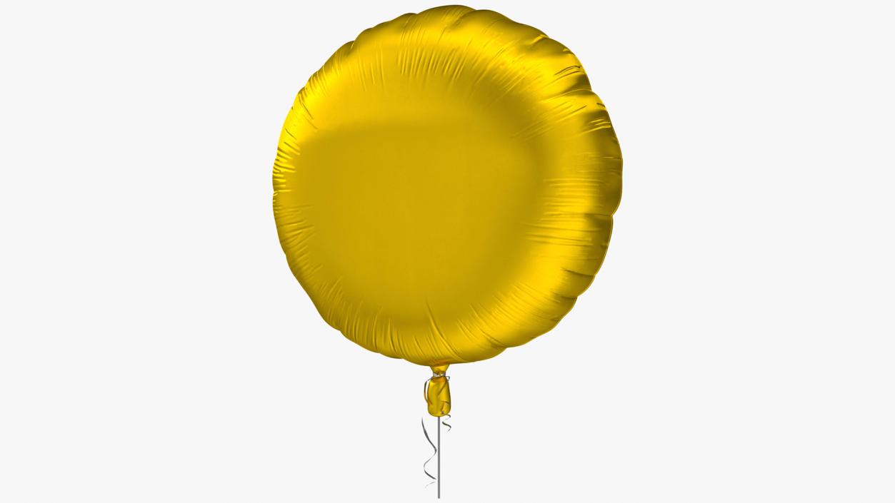 3D Round Foil Balloon Gold model