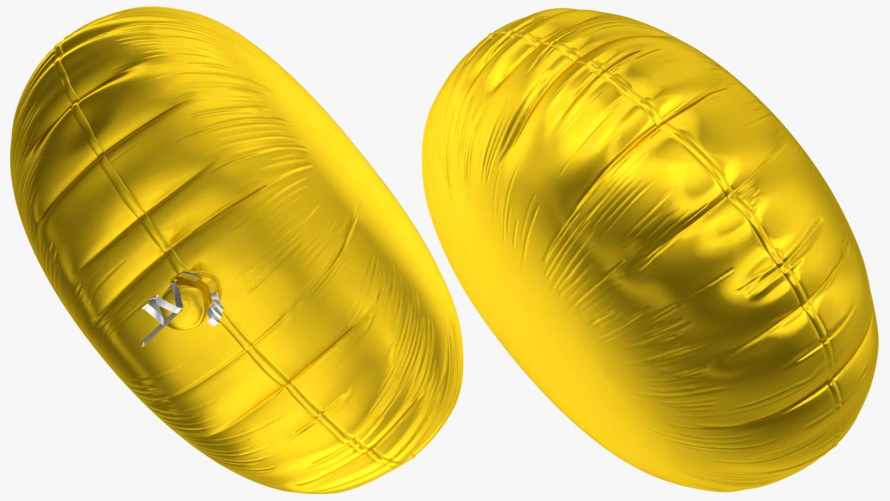 3D Round Foil Balloon Gold model