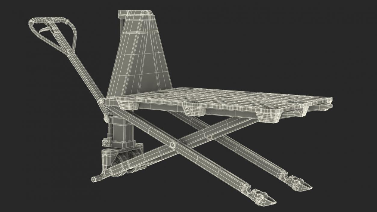 3D Scissor Pallet Truck with Plastic Tray model