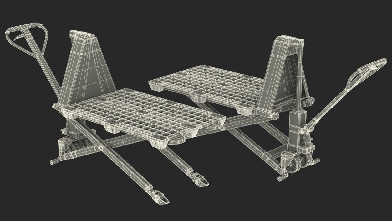 3D Scissor Pallet Truck with Plastic Tray model