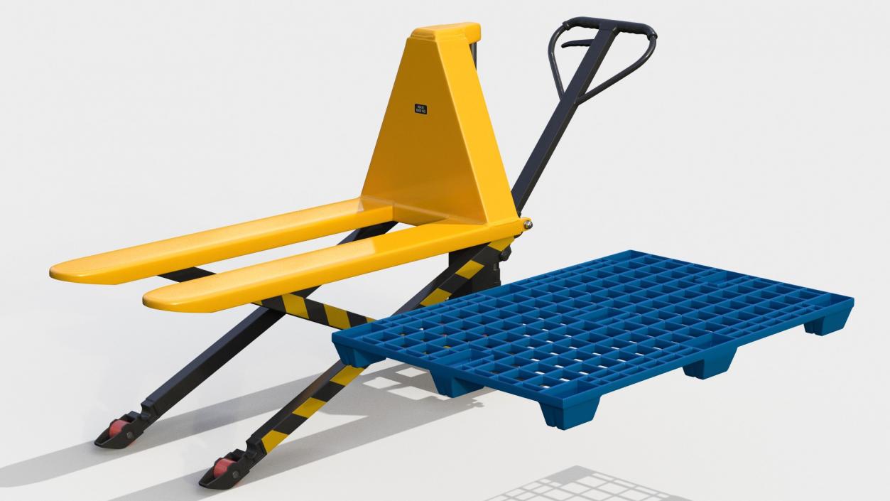 3D Scissor Pallet Truck with Plastic Tray model