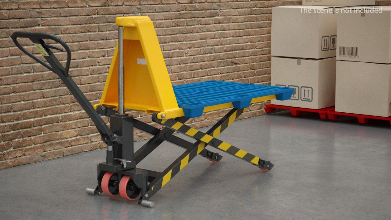 3D Scissor Pallet Truck with Plastic Tray model