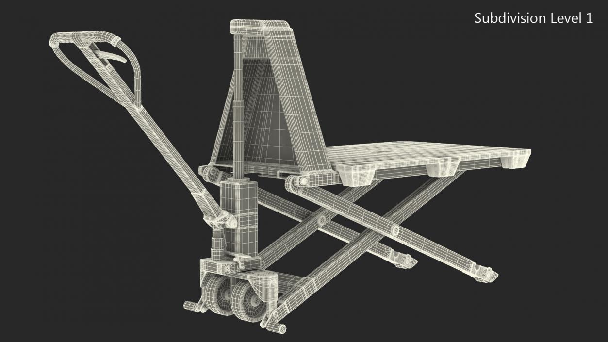 3D Scissor Pallet Truck with Plastic Tray model