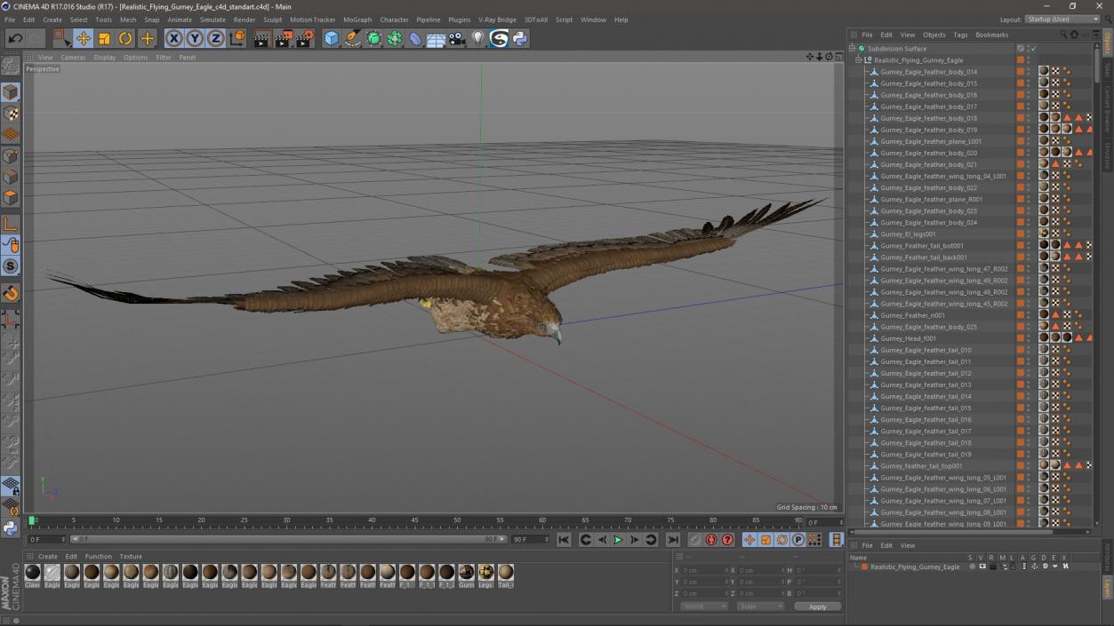 Realistic Flying Gurney Eagle 3D model