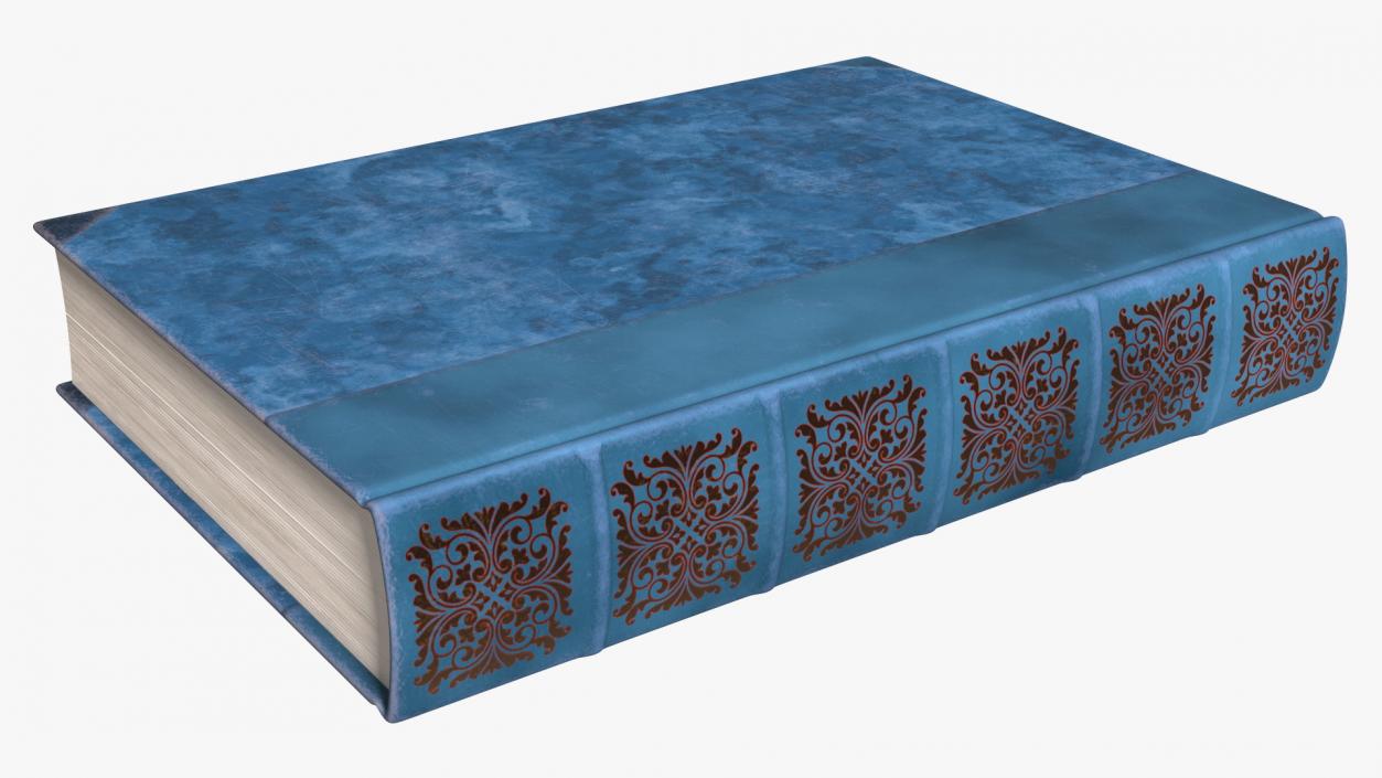 3D Classic Hardback Book Blue 2 model