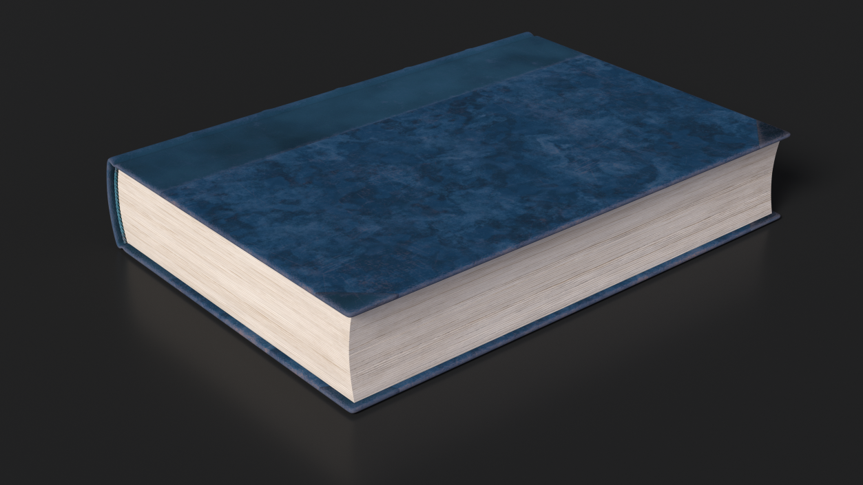 3D Classic Hardback Book Blue 2 model