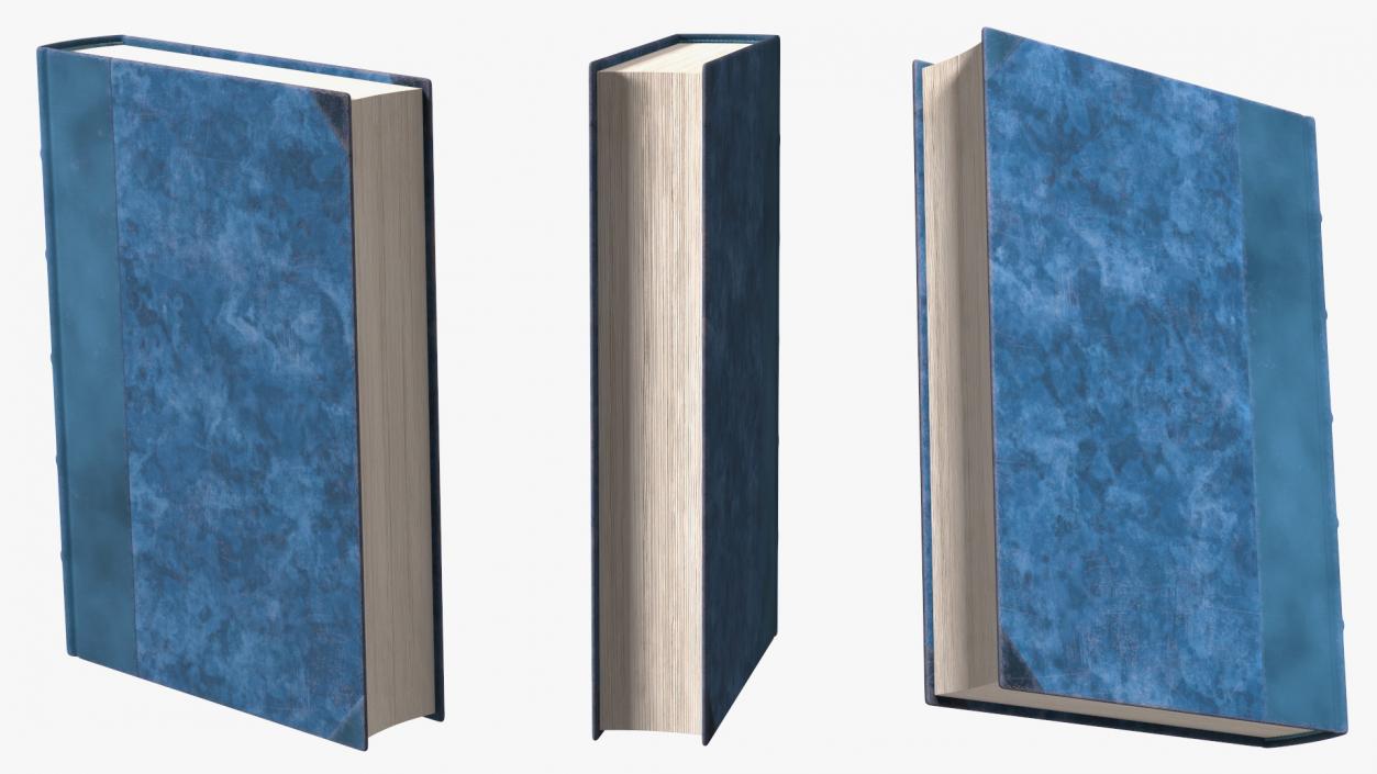 3D Classic Hardback Book Blue 2 model