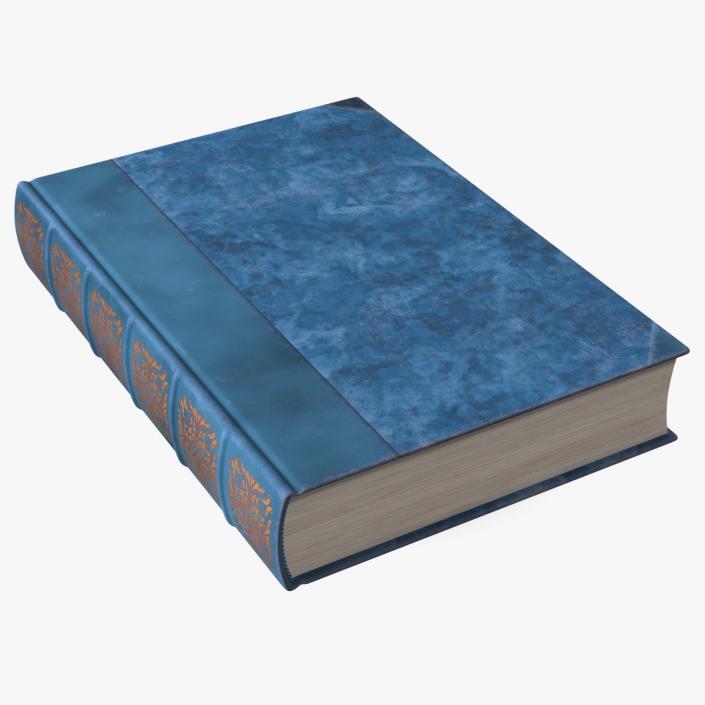 3D Classic Hardback Book Blue 2 model