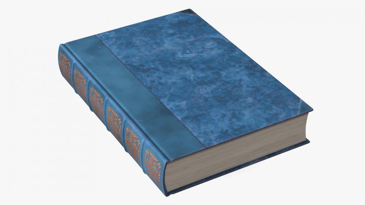 3D Classic Hardback Book Blue 2 model