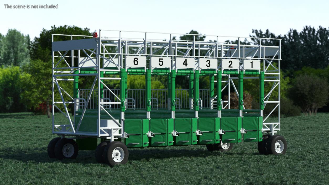 3D model 6 Horse Starting Stalls Rigged