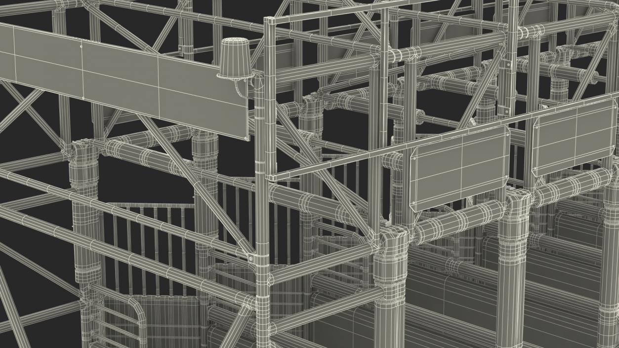 6 Horse Starting Stalls Rigged for Maya 3D model