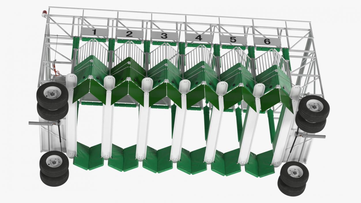 6 Horse Starting Stalls Rigged for Cinema 4D 3D model