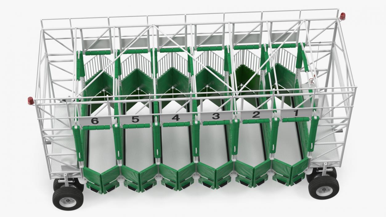 6 Horse Starting Stalls Rigged for Cinema 4D 3D model