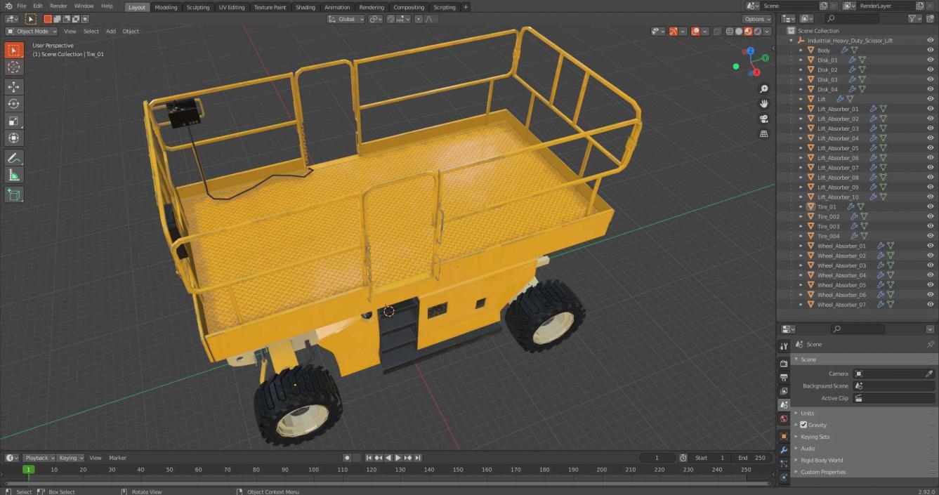 Industrial Heavy Duty Scissor Lift 3D model