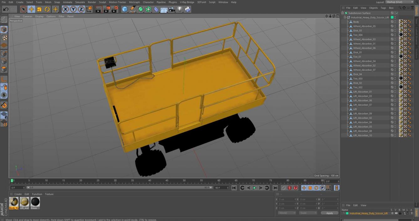 Industrial Heavy Duty Scissor Lift 3D model