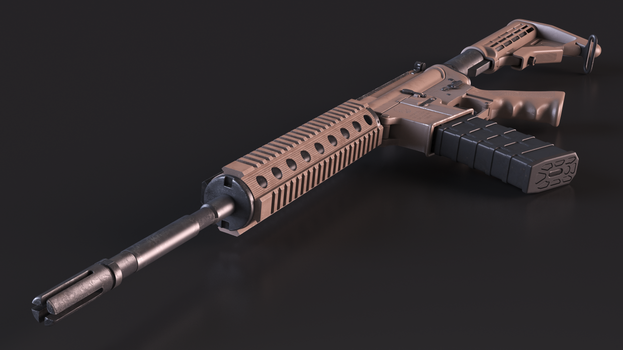 3D model AR-15 Automatic Rifle Desert Camoufleged