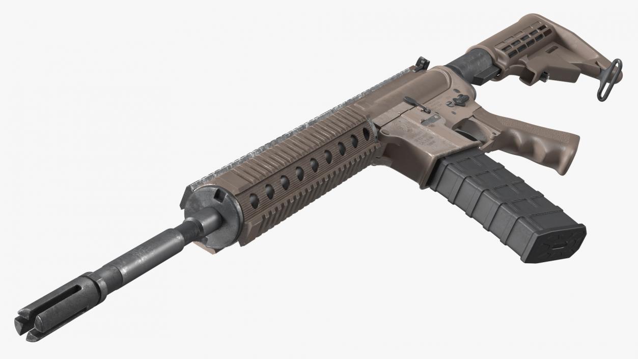 3D model AR-15 Automatic Rifle Desert Camoufleged