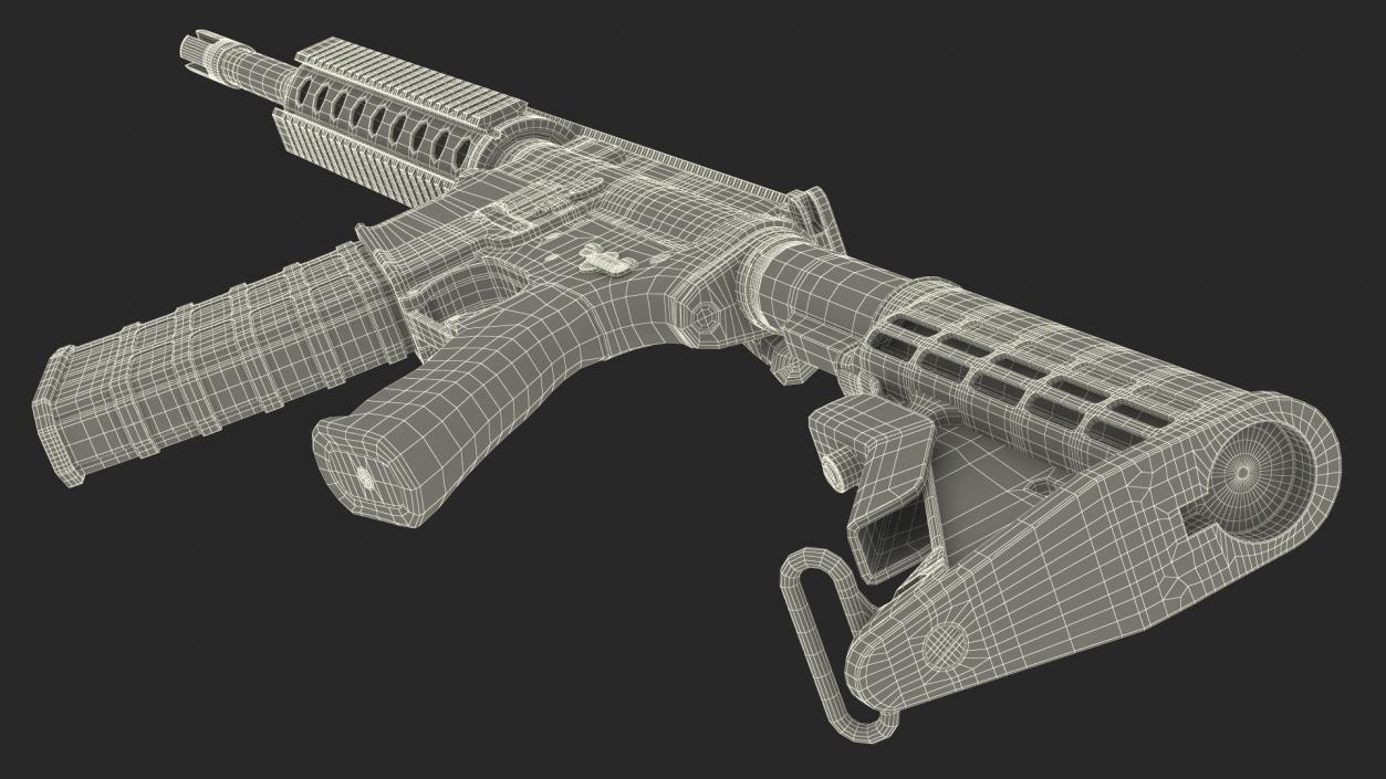 3D model AR-15 Automatic Rifle Desert Camoufleged