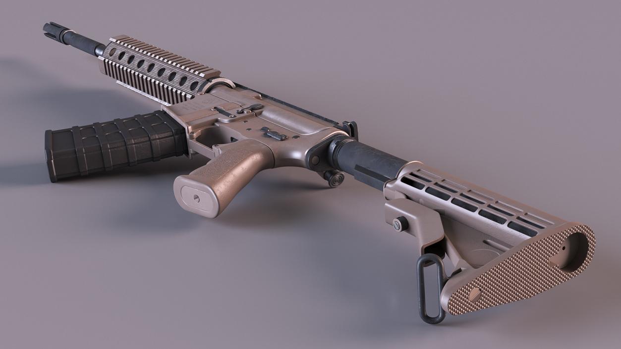 3D model AR-15 Automatic Rifle Desert Camoufleged