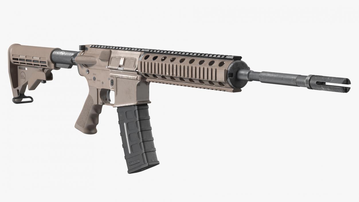 3D model AR-15 Automatic Rifle Desert Camoufleged