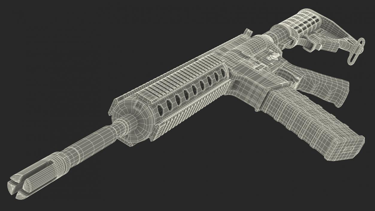 3D model AR-15 Automatic Rifle Desert Camoufleged