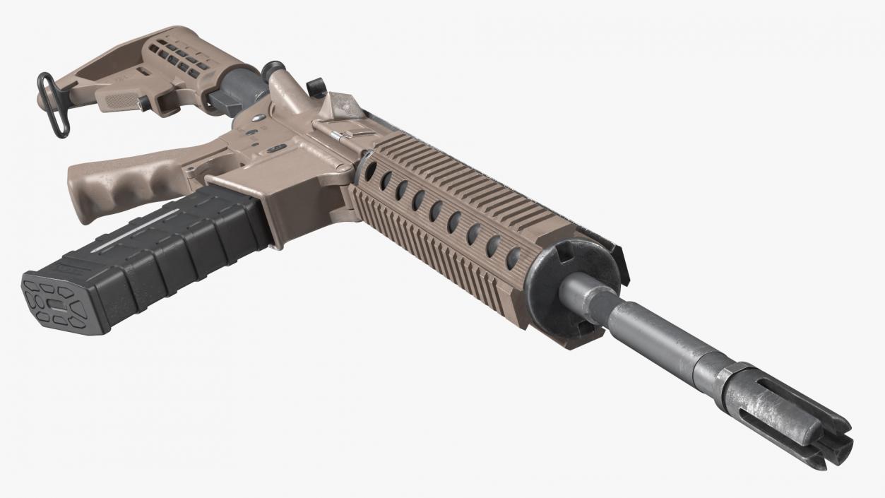 3D model AR-15 Automatic Rifle Desert Camoufleged