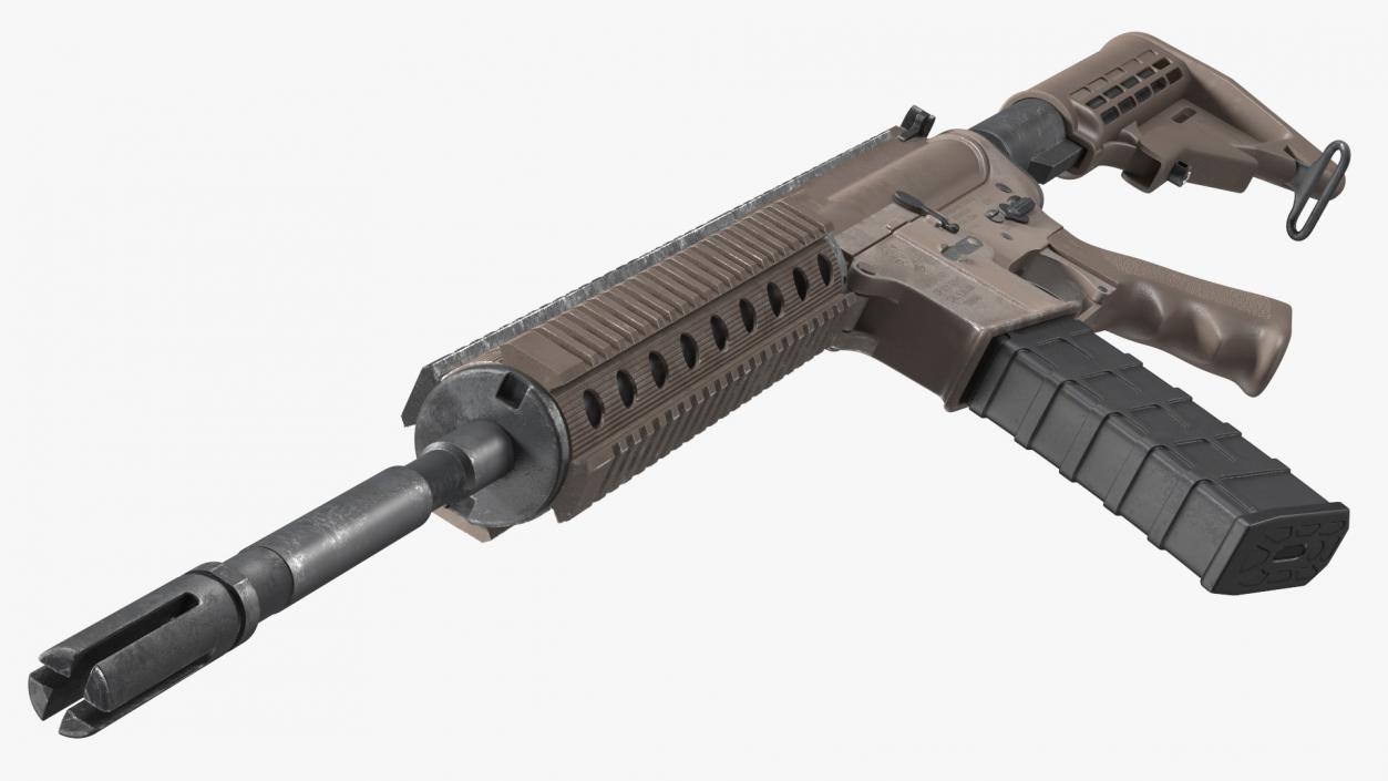 3D model AR-15 Automatic Rifle Desert Camoufleged