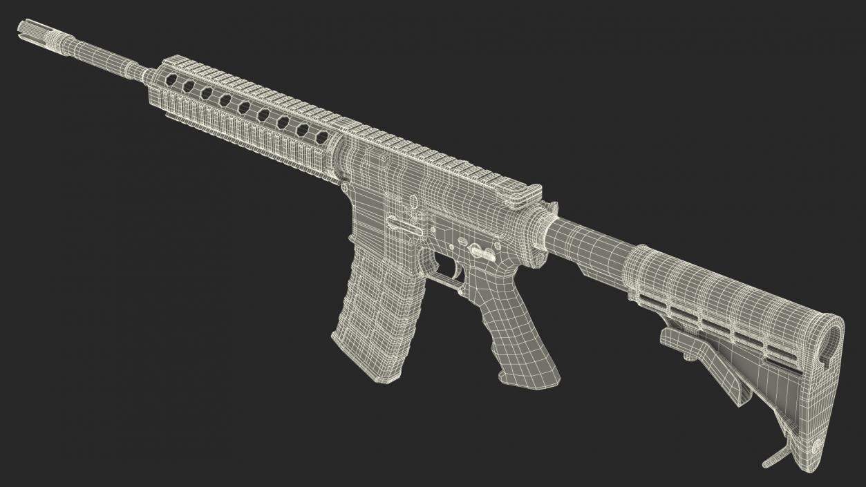 3D model AR-15 Automatic Rifle Desert Camoufleged