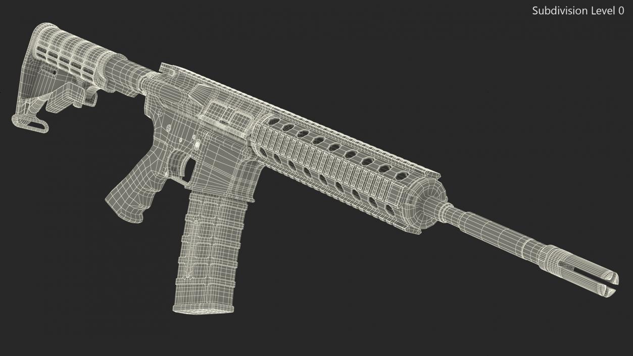 3D model AR-15 Automatic Rifle Desert Camoufleged