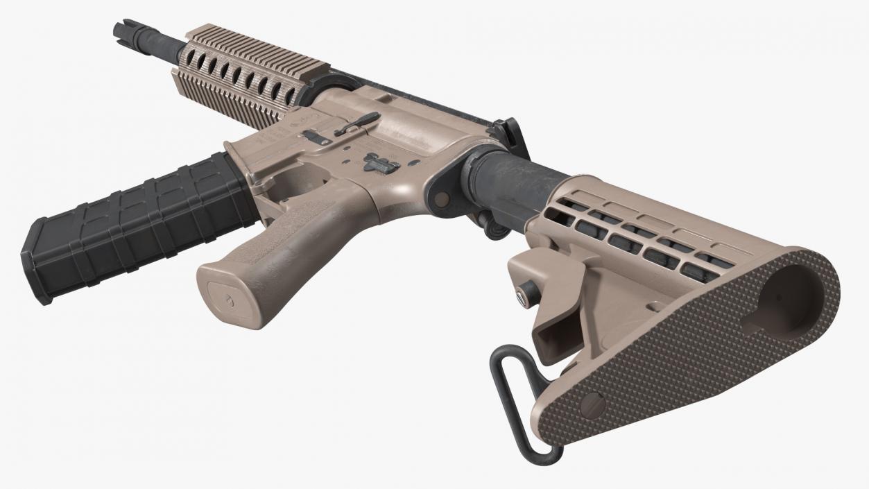 3D model AR-15 Automatic Rifle Desert Camoufleged