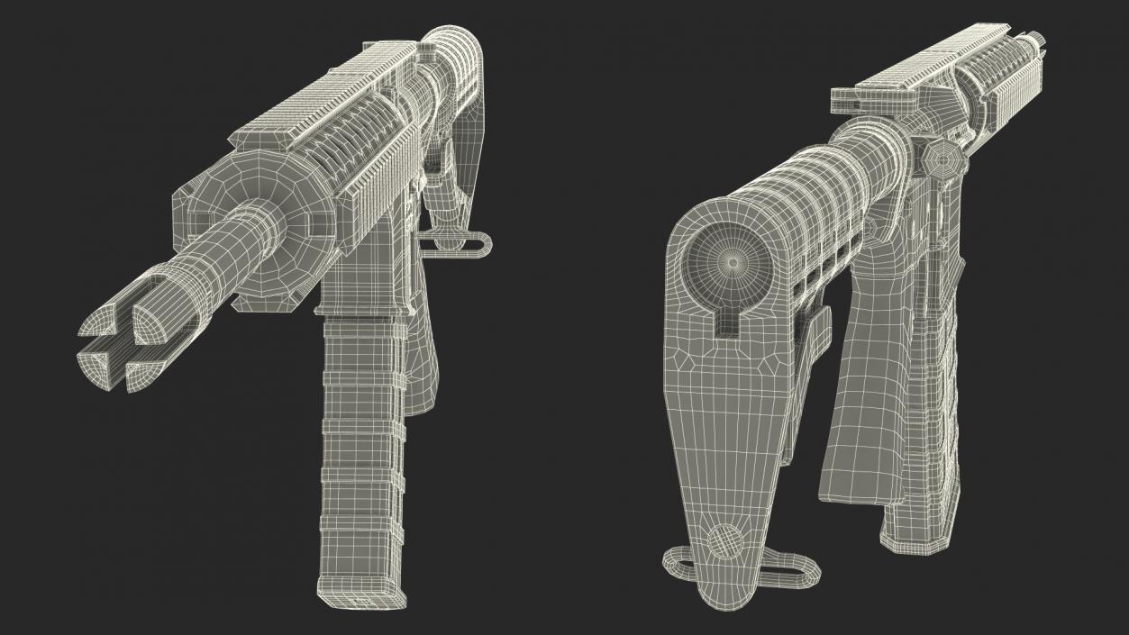 3D model AR-15 Automatic Rifle Desert Camoufleged