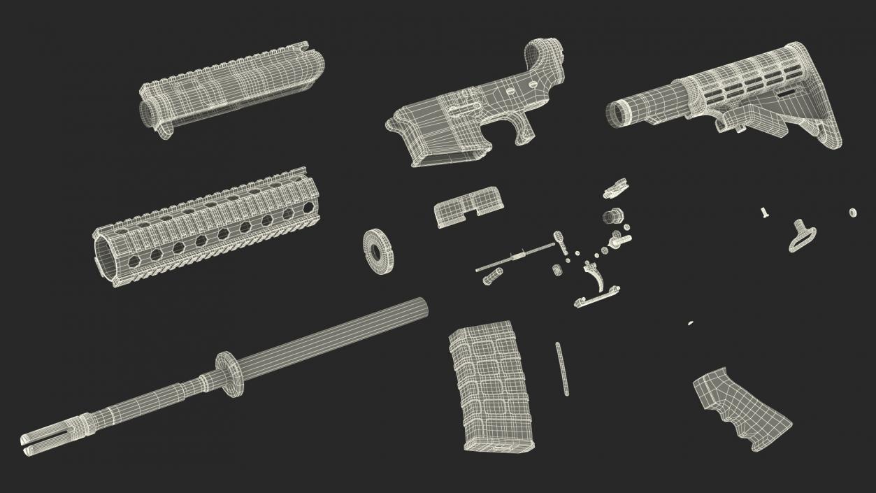 3D model AR-15 Automatic Rifle Desert Camoufleged