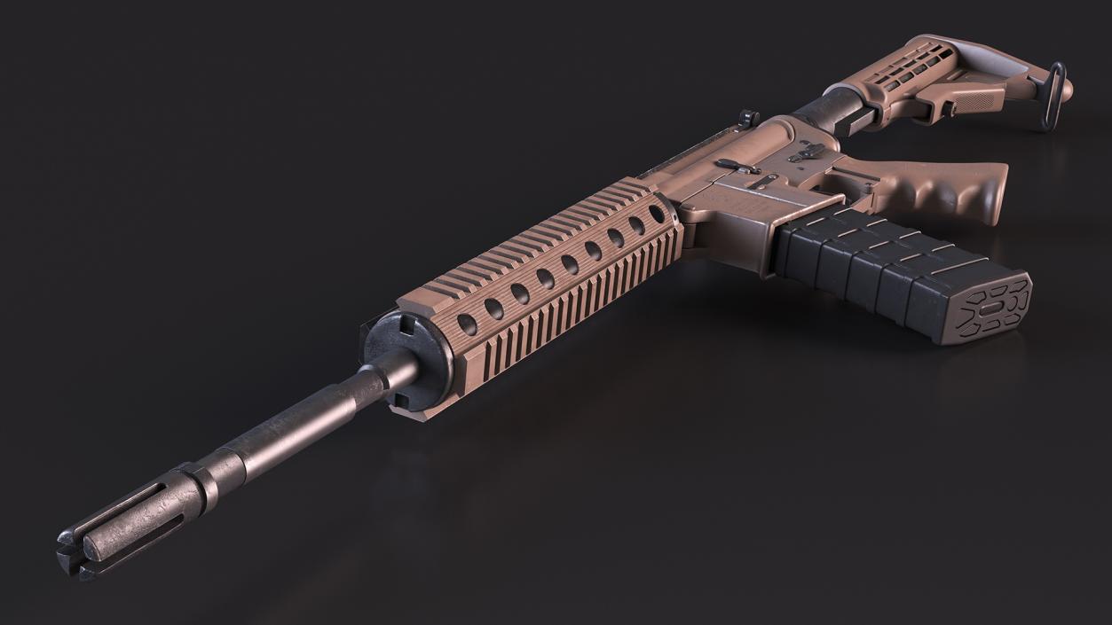 3D model AR-15 Automatic Rifle Desert Camoufleged