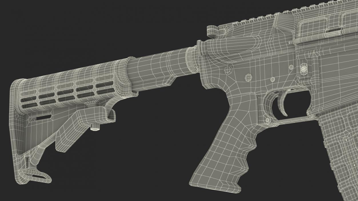 3D model AR-15 Automatic Rifle Desert Camoufleged