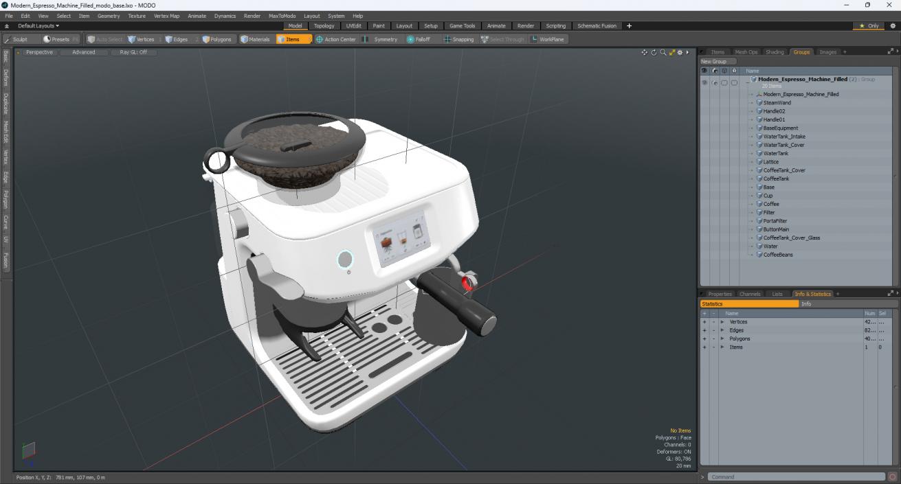 3D model Modern Espresso Machine Filled